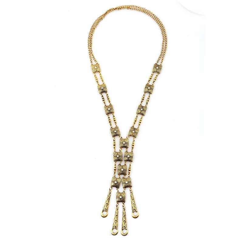 Lovbeafas модные браслеты в богемном стиле, длинное ожерелье макси, колье, винтажный воротник, бохо ожерелье для женщин, хорошее ювелирное изделие - Окраска металла: Antique Gold