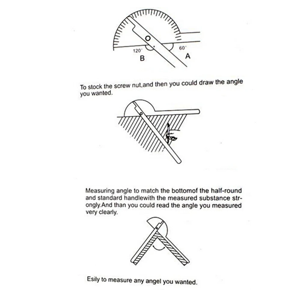 Угол Правителя Нержавеющая сталь измерительный инструмент для деревообработки 100 мм 180 градусов транспортир