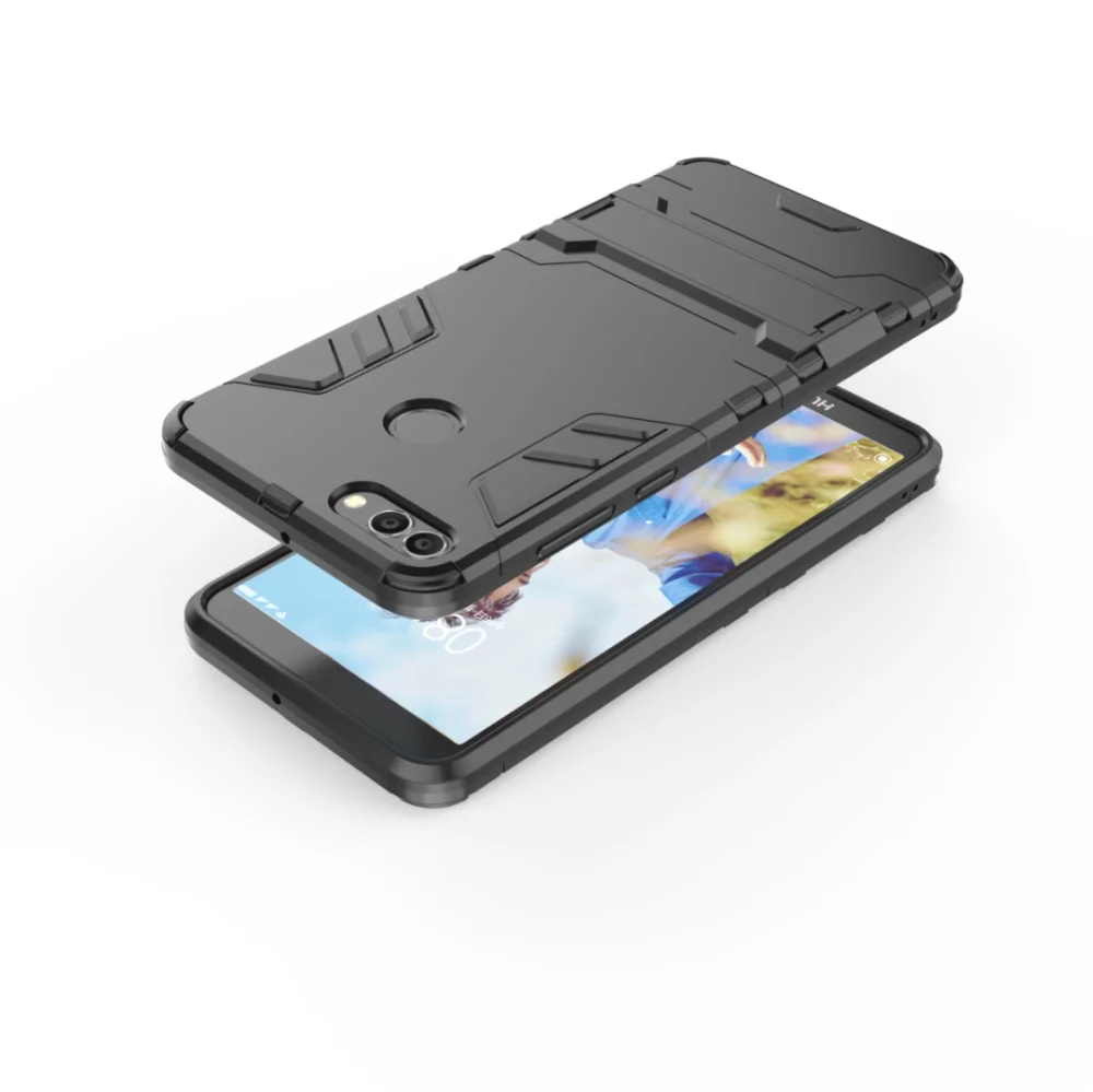 حافظة لهاتف huawei Y6 Y7 Y5 Y9 Y3 لايت برو رئيس 2017 2018 2019 الصلب PC مع سيليكون غطاء إطار هاتف محمول شل كوكه