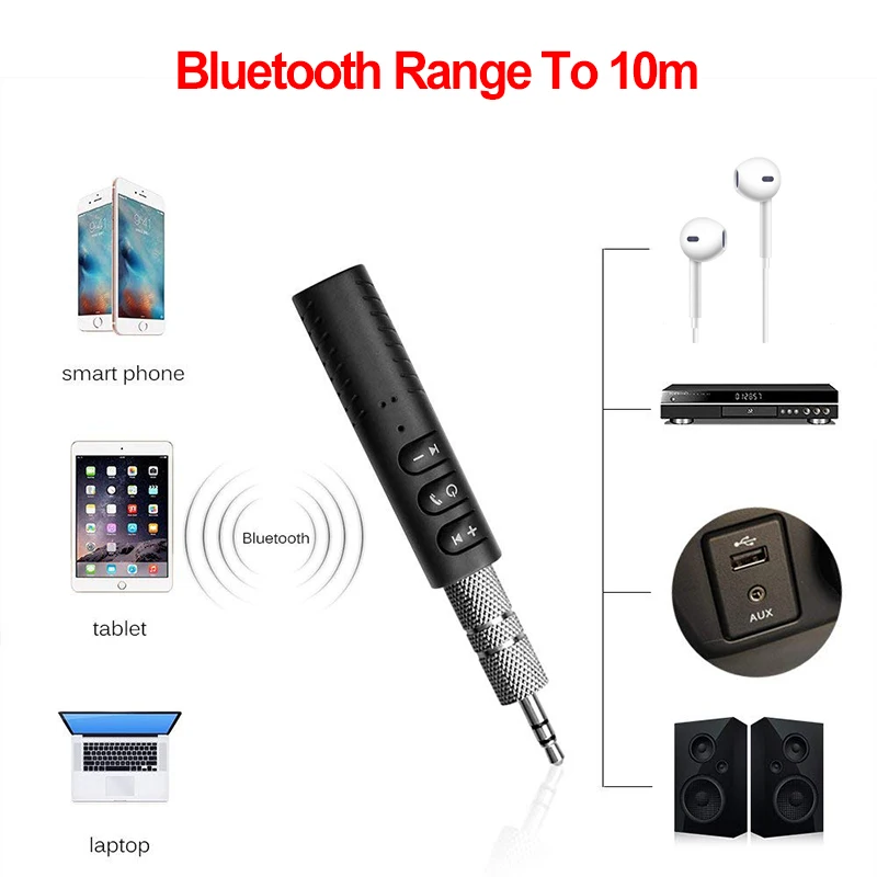 Handsfree Bluetooth автомобильный комплект Авто 3,5 мм разъем Aux Bluetooth беспроводной музыкальный MP3 аудио адаптер приемник для наушников