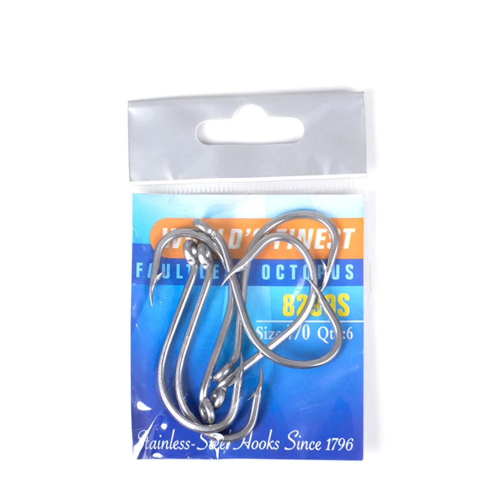 WORLD's FINEST Brand Fishing Hook 8299S Faultless Octopus Series Stainless Steel Fishhook Saltwater Bass 1#-7/0# Sea Hook WORLD's FINEST Brand Fishing Hook 8299S Faultless Octopus Series Stainless Steel Fishhook Saltwater Bass 1#-7/0# Sea Hook