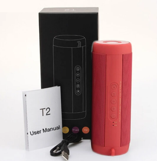 Поддержка SD карты USB Радио Bluetooth динамик стерео портативный беспроводной водонепроницаемый Бас Звук динамик s большой мощности калонки со светодиодом - Цвет: Красный