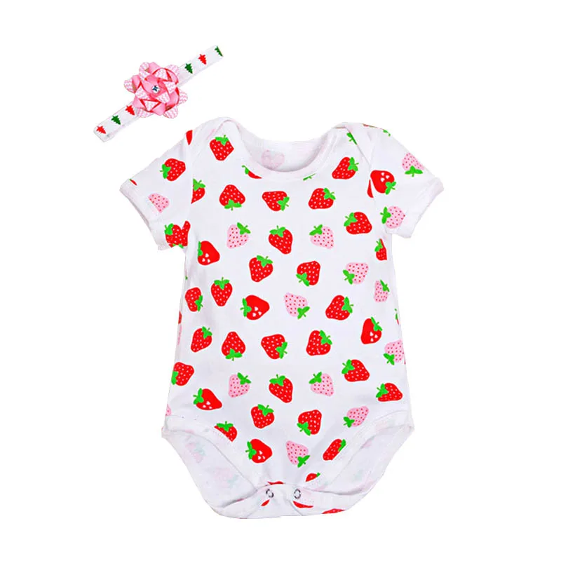Baby Girl Bodysuits Infant Clothes Heart Printed Short Sleeve Bodysuit