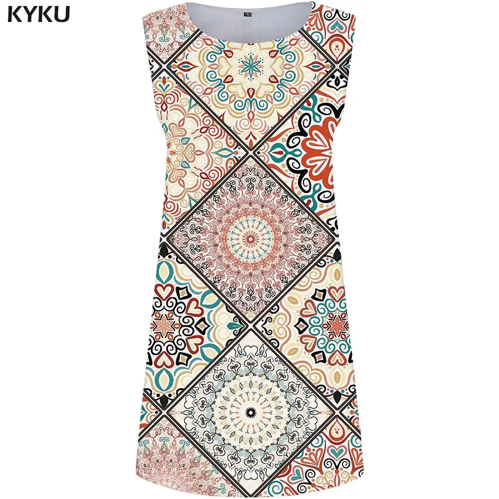 KYKU, музыкальное платье, для женщин, для девушек, платья, для офиса, мини, 3d принт, сарафан, сексуальное, бохо, черное, винтажное, женская одежда, новое, Vestido - Цвет: Ladies Dress 09