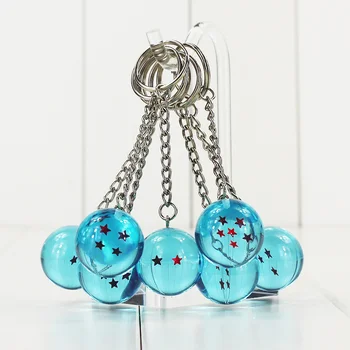 

7pcs/lot 3cm Anime Dragon Ball Z Figure Blue Crystal Ball Keychain Pendant PVC Action Figure Model Collection Toy Dolls