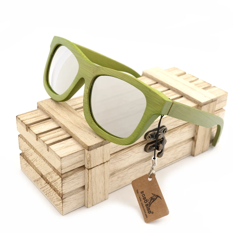 BG017-green bamboo frame sunglasses for women and men  (17)