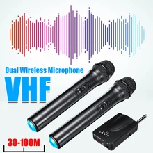 LEORY 2 шт. VHF беспроводной независимый и гибридный автоматический выбор караоке микрофон динамик 2 ручной микрофон KTV плеер