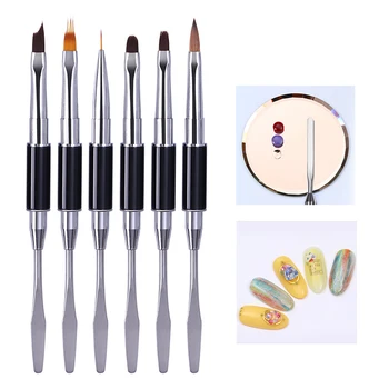 

1 Pc UV Gel Brush Dual-ended Slice Shape Tool For Nail Tips Quickly Extension Gel Building DIY Accessories