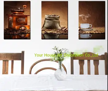 

Modular pictures 3 Panels Classic coffee canvas art modern oil painting wall pictures for kitchen room decoration pictures