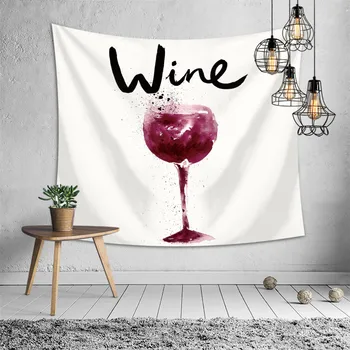 

SOFTBATFY Wine Tapestry Headboard Wall Art Bedspread Dorm Tapestry Home Decor