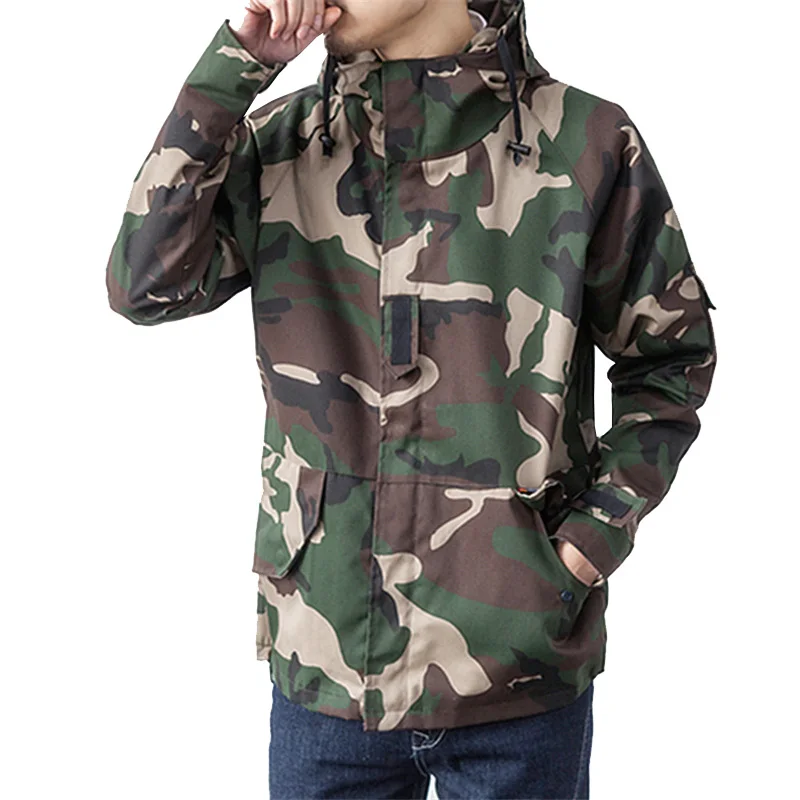 

casual jackets men camouflage military design hooded windproof coat S-XXL AYG166