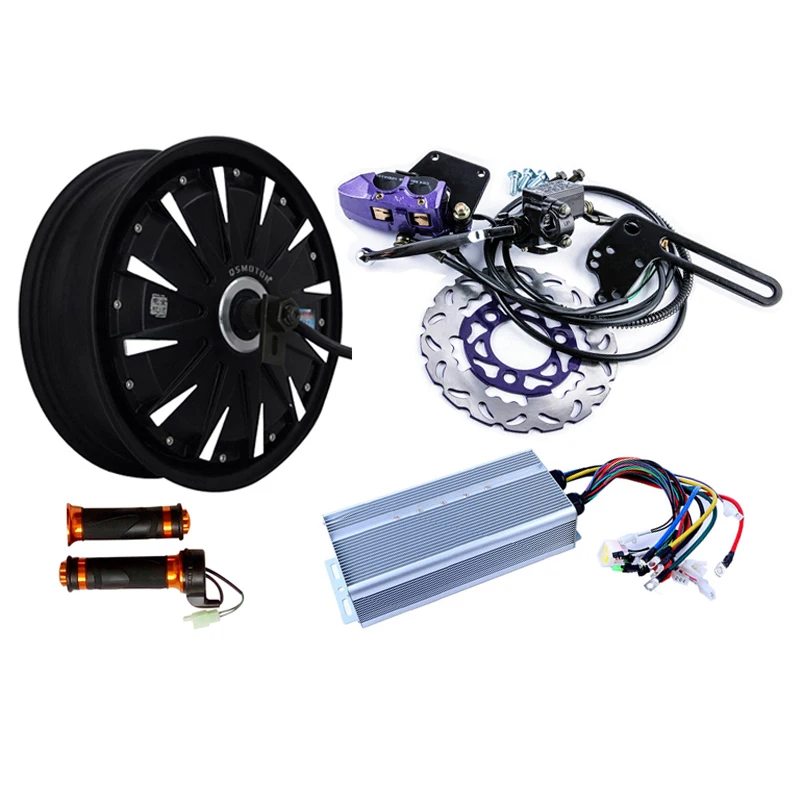 

QS Motor 12 Inch 260 48V-72V 1500W-2000w Hub Motor Conversion Kits with Yuyang YKZ7280JA Controller, Disc Brake System, Throttle