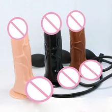 3 Colors Inflatable Huge Dildo Realistic Enlargement Penis for Women Masturbation with Strong Sucker Adult Products Sex Toys 1PC