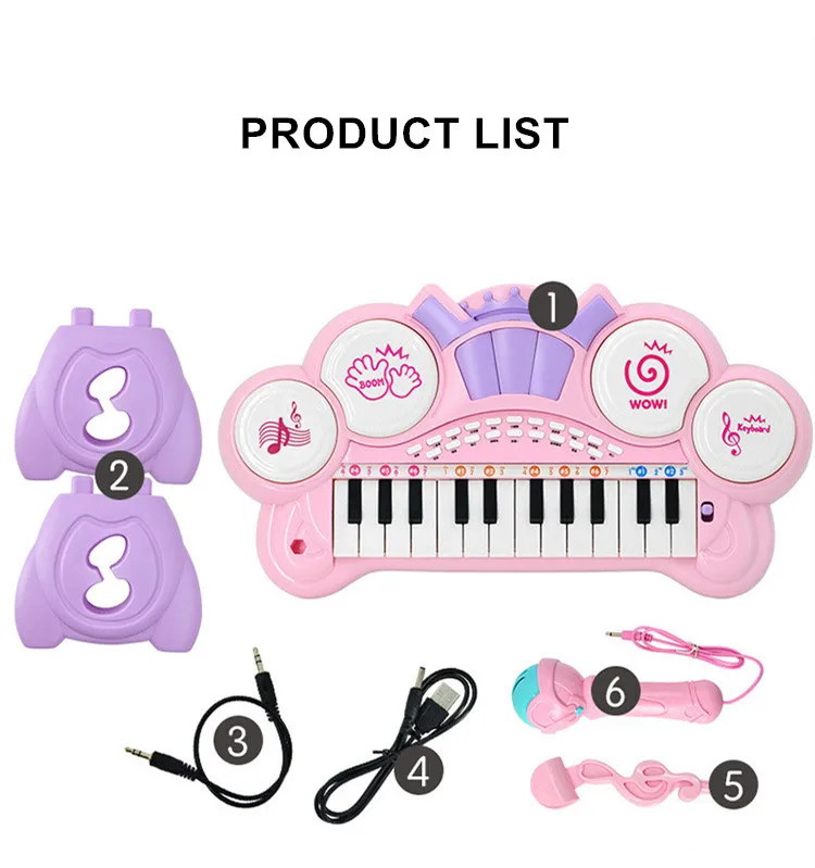 Anos de Educação do Bebê Brinquedos Instrumento Musical Mini Microfone Piano Iluminação Efeitos Sonoros Reprodução Multimídia 1-6 Pianoforte 16 efeitos sonoros reprodução multimídia 1-6 anos de educação do bebê pianoforte