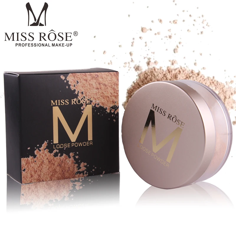 

MISS ROSE Makeup Face 12 Colors Waterproof Loose Finishing Powder Translucent Smooth Setting Foundation Makeup Loose Powder