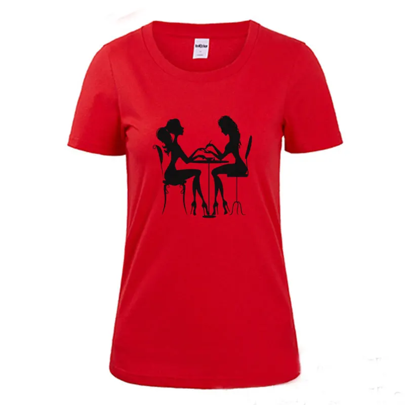 Новинка, летняя виниловая футболка для салонов красоты с забавным принтом гиков, Женская свободная хлопковая футболка с коротким рукавом, модная женская футболка с круглым вырезом