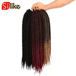 18 22 дюймов 3D кубический твист крючком волосы 12 нитей/упаковка Омбре синтетические косы наращивание волос для черных африканских женщин