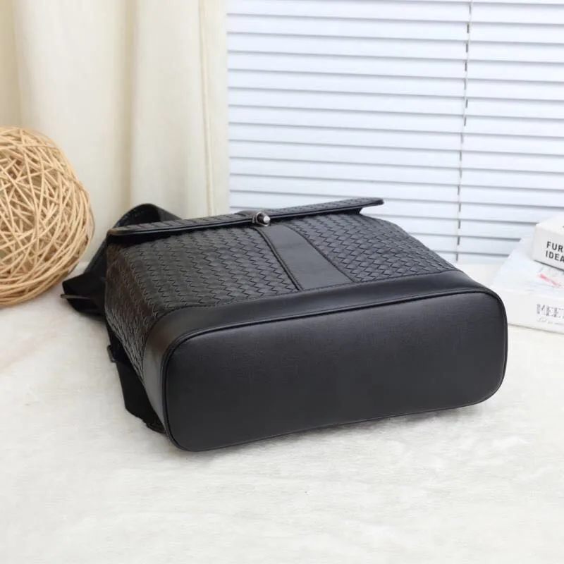 Große Leder Doppel Kapazität Persönlichkeit Woven Tasche Reisetasche Rucksack Rindsleder Schulter Männer Frauen W32h36d11cm Kaisiludi SHqZwH