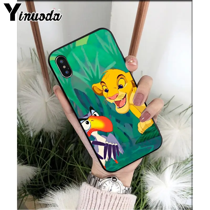 Yinuoda Lion King Simba TPU Мягкий силиконовый черный чехол для телефона iPhone 5 5Sx 6 7 7plus 8 8Plus X XS MAX XR
