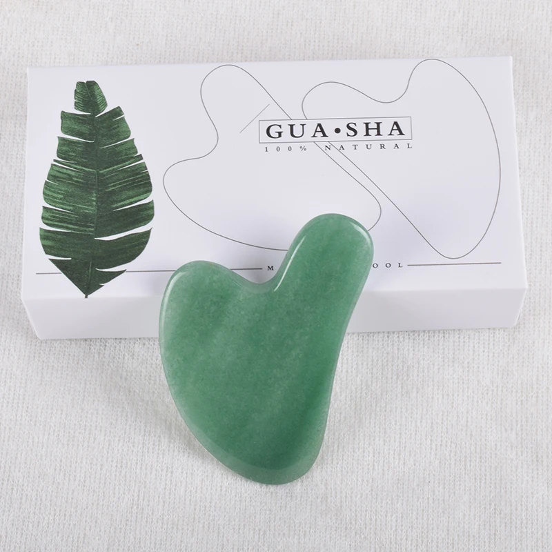 Gua Sha коробки для инструментов набор натуральный авантюрин драгоценный камень спа иглоукалывание выскабливание камень нефрит Исцеление драгоценный камень массаж любовь подарок