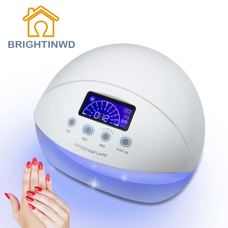 Professional Timer Gel Nail Dryer 50W UV Lamp 100 240V EU Plug 24 UV LED+4 Red Light Therapy LED