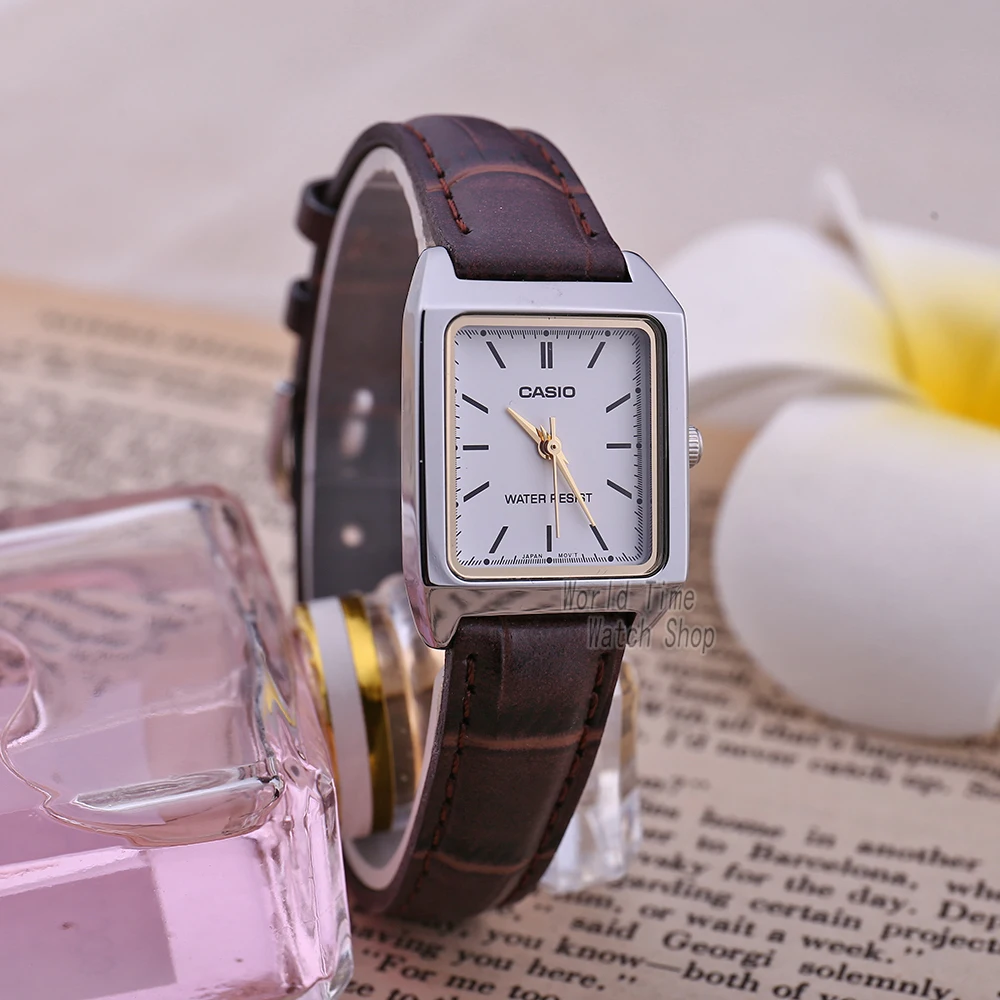 Casio watch Analogue Women's quartz watch small square watch retro trend pointer waterproof watch LTP-V007