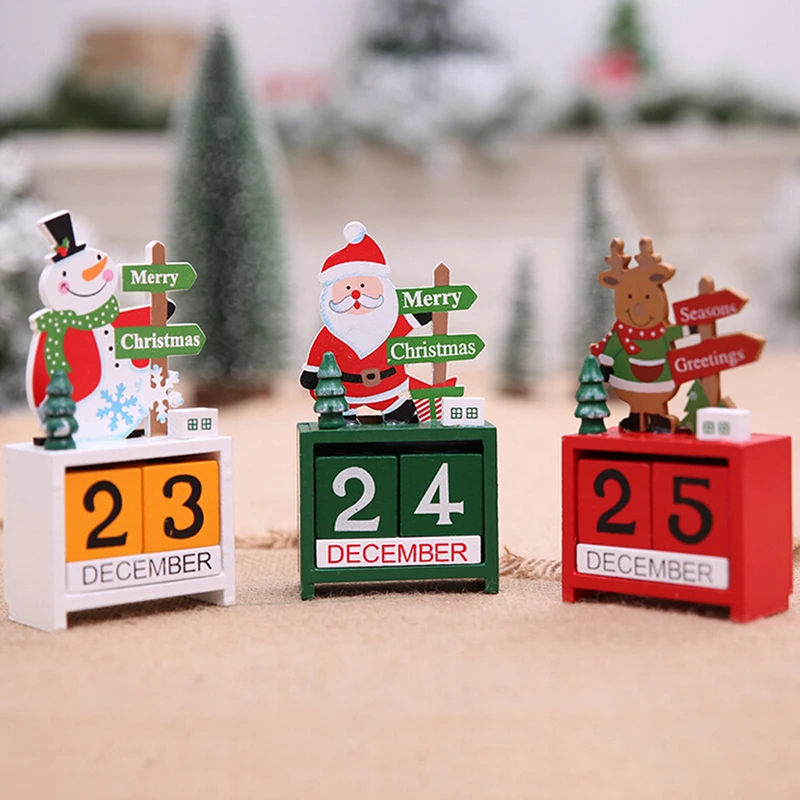 Новогоднее украшение веселый рождественский Адвент-календарь Natal Noel Navidad подарки Рождественские украшения для дома деревянный календарь