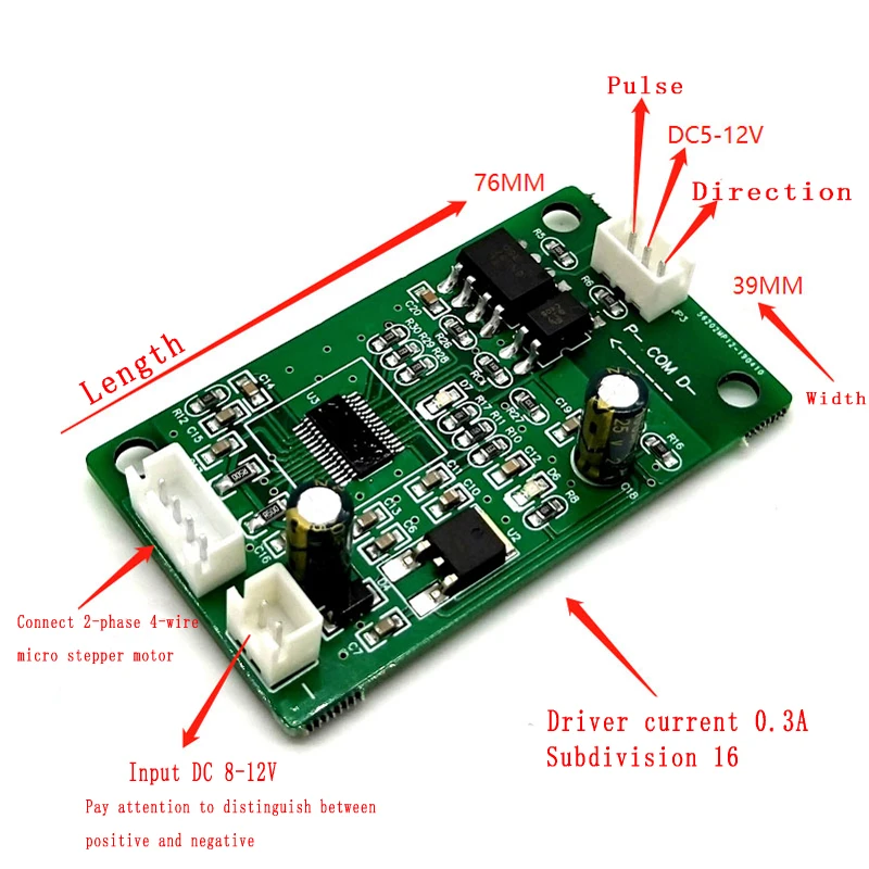CNC Управление доска микро шаговый мотор драйвер 16 ток 0.3A DC 8-12V Пульс+ Направление Управление модуль для 2-фазный 4-проводной драйвер