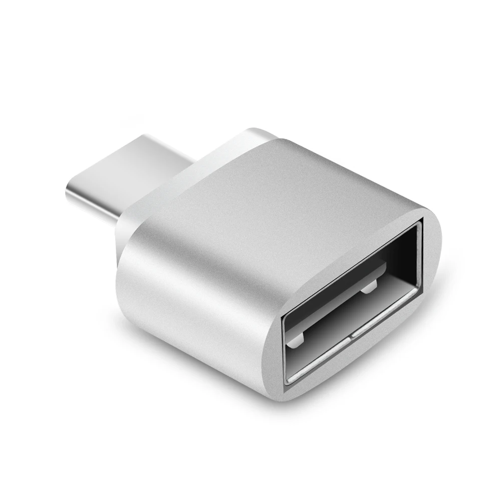 USB C Thunderbolt 3 адаптер USB-C OTG type C конвертер для Macbook Pro p10 p20 samsung Note 7 8 9+ mi 5 5S 6 S8 Oneplus 6 6T - Цвет: Silver