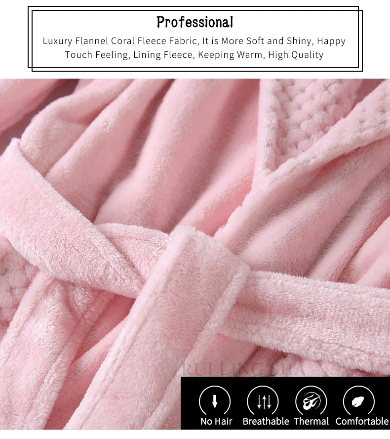 Мужской удлиненный фланелевый зимний теплый халат размера плюс, вафельное кимоно, банный халат для женщин и мужчин, халат из кораллового флиса