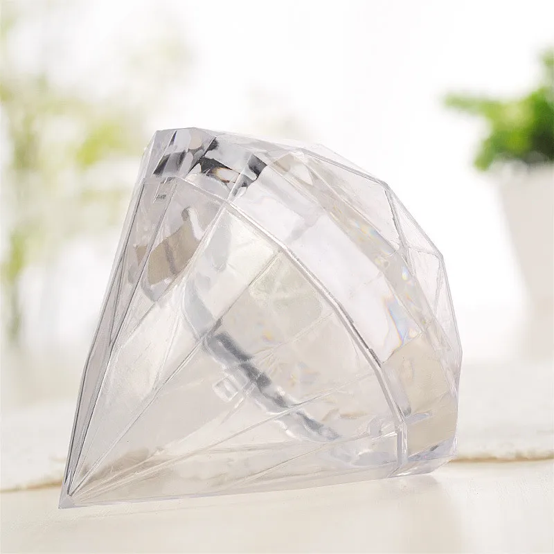 48pcslot Transparent Plastic Diamond shape Candy Box Clear Wedding Favor Boxes Candy Holders Wedding Gifts Givea Boda (2)