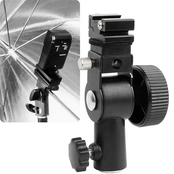 Flash Hot Shoe Umbrella Holder Swivel 1/4 "Screw Mount Light Stand