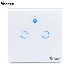 Image 3 - SONOFF Outlet مفتاح إضاءة ذكي يعمل باللمس T1 UK Wifi ، مقبس حائط يعمل باللمس ، نوع 86 ، لوحة زجاجية مقواة تعمل باللمس ، 1/2/3 زر ، مفتاح منزلي ذكي