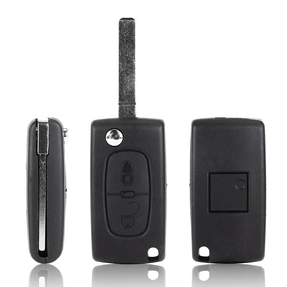 TOYL 2 Boton Botones Carcasa Funda de Mando V2 Llave Coche para PEUGEOT 207, 307, 308, 407, 607