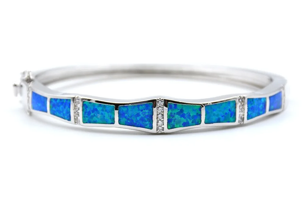 Ocean Blue Fire Opal Bangle Bracelet With Rhodium Plating In Bangles Ocean Blue Fire Opal Bangle Bracelet With Rhodium Plating In Bangles From Jewelry Accessories On Aliexpress Alibaba Group