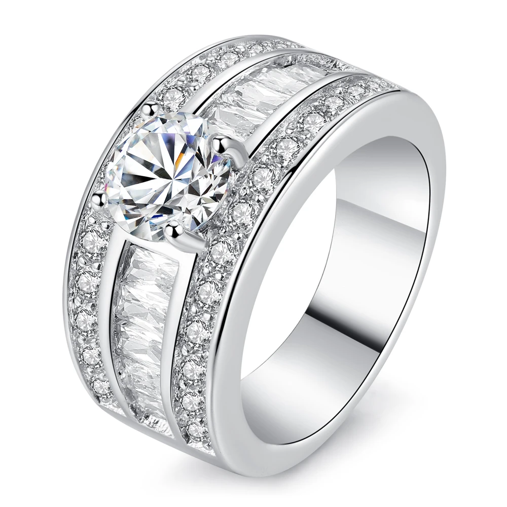 

sterling silver ring Simple fashion ring woman ring Party Jewelry shiny Zircon simple UKOKXIHX