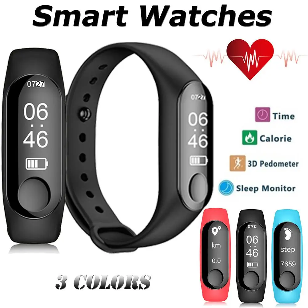 

Men And Women Smart Bracelet Three Generations Smart Watches Waterproof Bluetooth Step Counter Multi-Functional Sports Bracelet