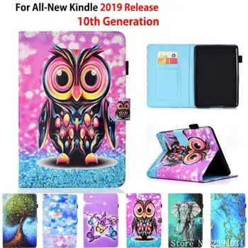 

Case for Amazon All-new Kindle 2019 10th generation Smart Cover Funda Tablet Cartoon Painted Flip Stand Shell Shell Coque