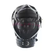 Adult Sex Toys For Couples Pu Leather Mask Hood With Two Breathing Hole Sex Slave Mask Bondage Restraint Adult Game Erotics Toys