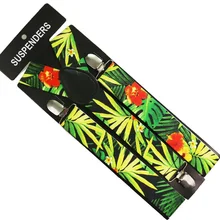 Новинка 3,5 см широкие модные подтяжки унисекс с тропическими растениями и цветочным узором; эластичные подтяжки с y-образной спинкой