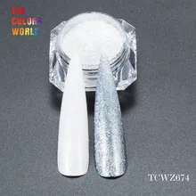 TCWZ674 очень блестящий белый цвет с серебряным светом пигмент для дизайна ногтей, гель лак для ногтей или другие DIY украшения