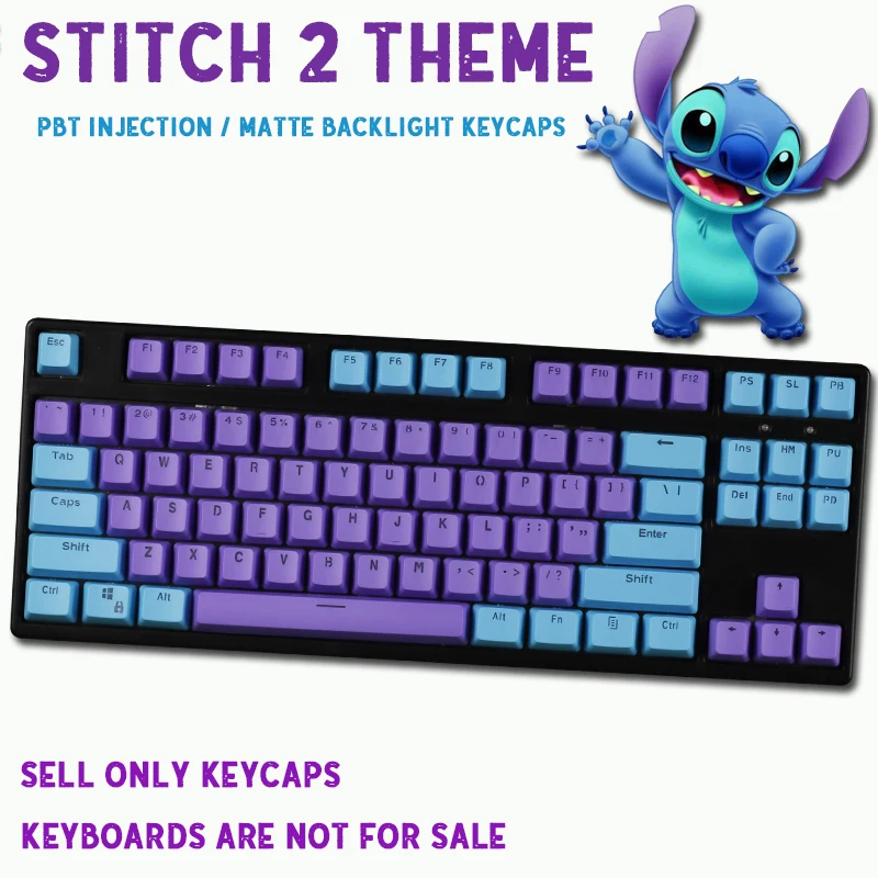 

104/87 Key PBT Double Color Backlight Mechanical Keyboard Keycap Large F Universal Column For Ikbc Cherry MX Mechanical Keyboard