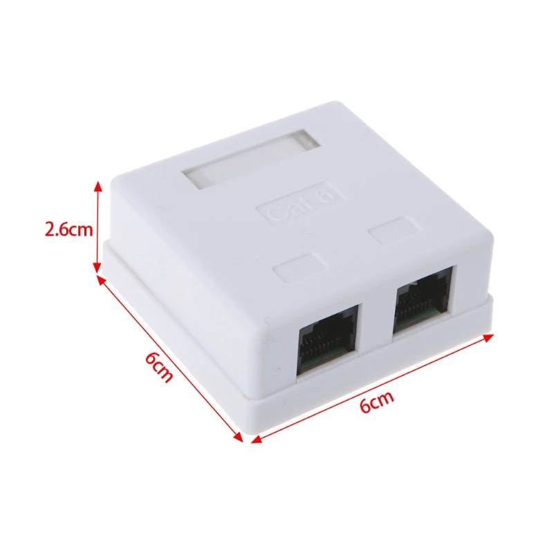 

RJ45 Junction Box CAT6 Network Connector 2 Port Desktop Extension Cable Box
