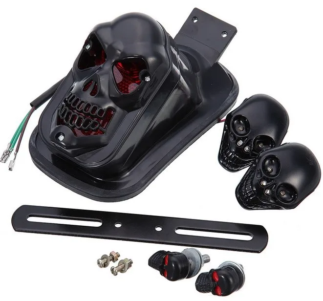 Motorcycle LED Skull Taillight with Turn Signal Rear Brake Light For Harley Bobber Honda Motorcycle LED Skull Taillight with Turn Signal Rear Brake Light For Harley Bobber Honda
