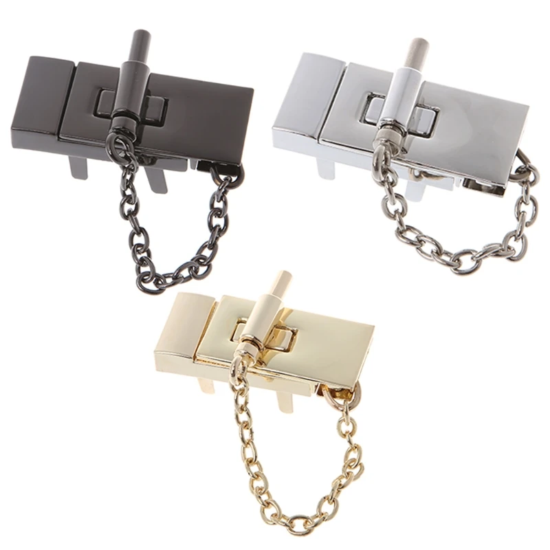 THINKTHENDO New Popular Bag Button Rectangle Handbag Twist Lock DIY Craft Case Clasp Metal Buckle Switch Button