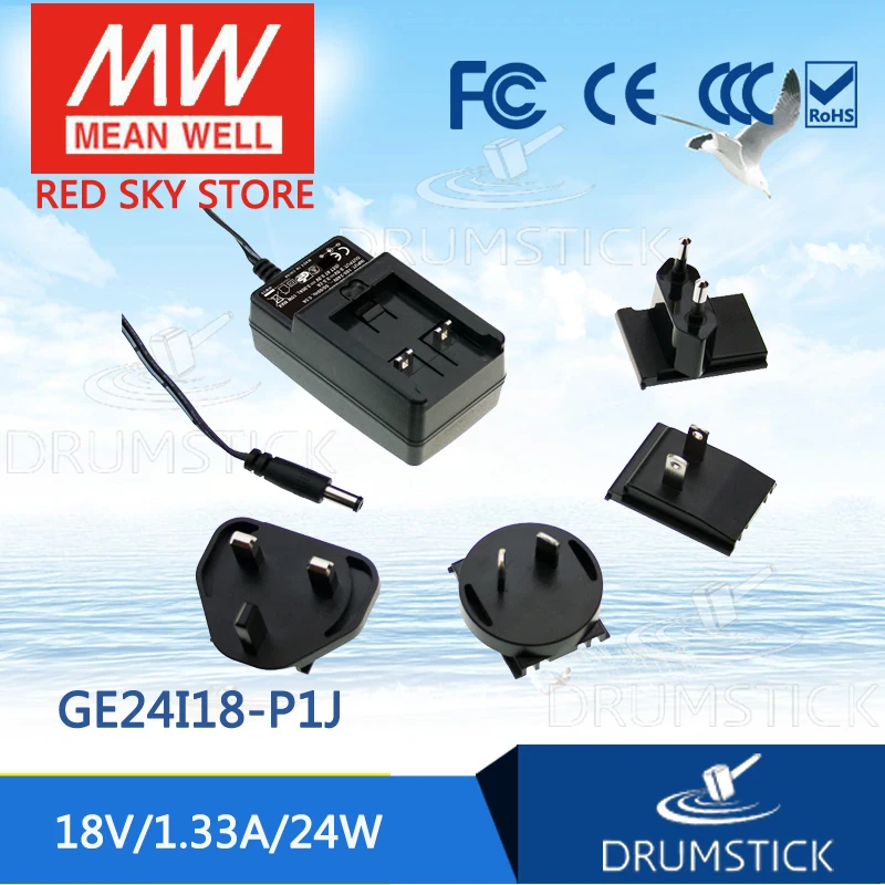 

MEAN WELL GE24I18-P1J 18V 1.33A meanwell GE24I 18V 24W AC-DC Interchangeable Industrial Adaptor