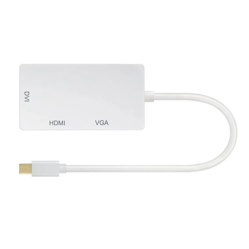 Mini Display Port DP to DVI HDMI VGA Adapter 3 in 1 Thunderbolt Multi-Function Converter Cable Full HD 1080p for Apple MacBook  iMac Mac Mini (12)