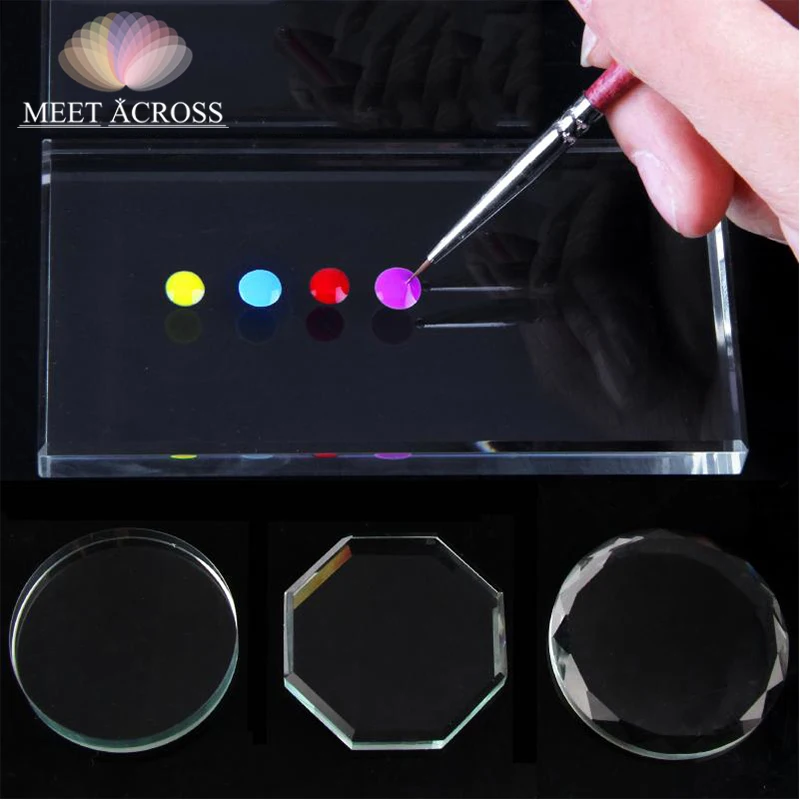 

Nail Art Palettes Octagon Round Rectangle Nail Polish Mixing Board Eyelash Clear Color Acrylic Extension Glue Palette Mixing