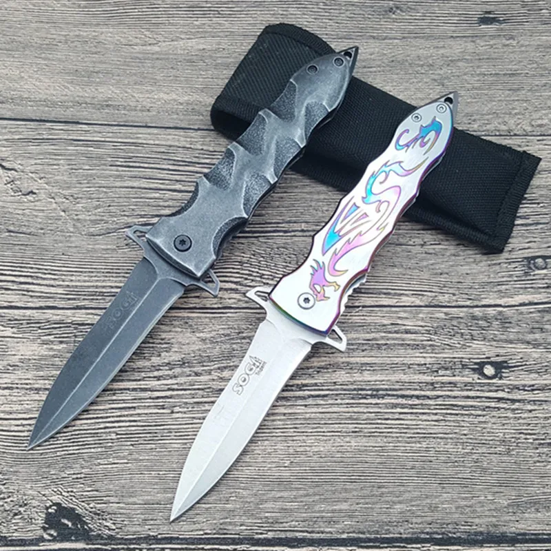 Rainbow Utility Outdoor Survival Folding Knife Hunting Camping Knife