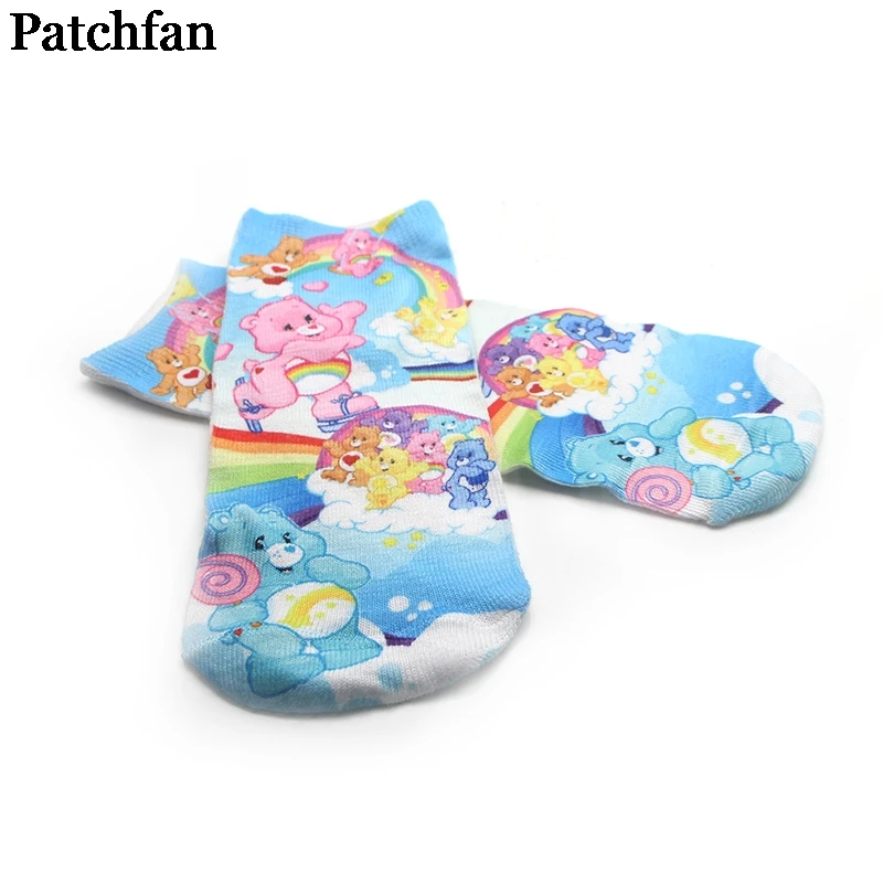 Patchfan Care bears, новинка, женские Носки с рисунком аниме, короткие носки, Kawaii, вечерние, для косплея, подарки, украшения, A2169